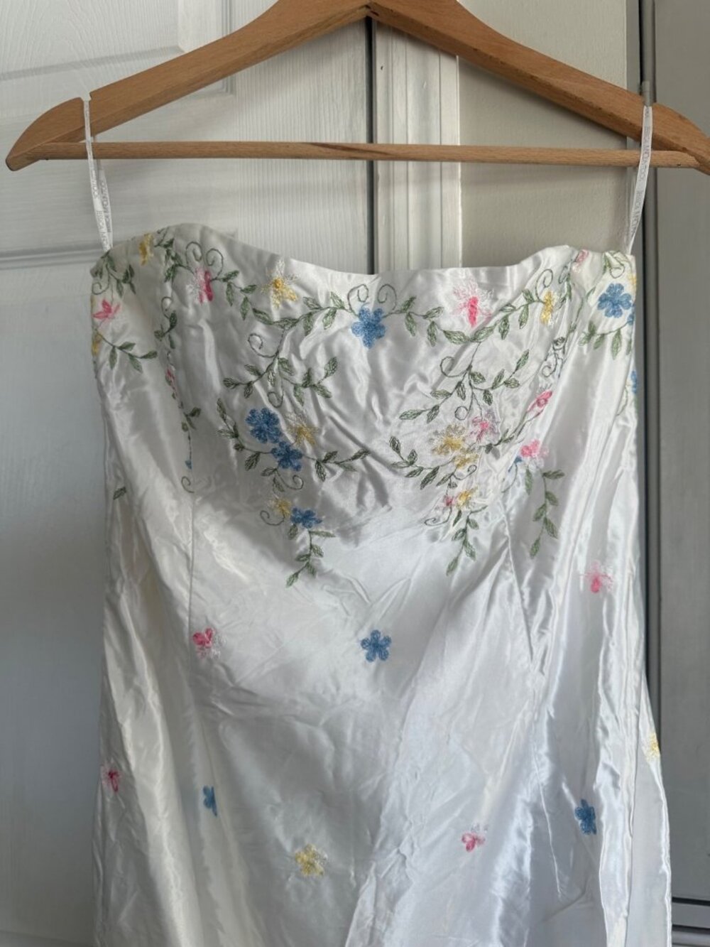 Jessica McClintock Gunne Sax SZ 13 Strapless Floral Embroidered Dress Homecoming - Picture 5 of 8